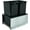 Stainless Steel / Black, variant on Rev-A-Shelf 5Lb-1850-2 Legrabox 16-1/2"W Built In Pull Out Double 50 Qt / 12.5 Gallon