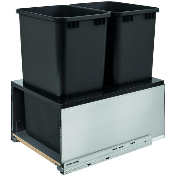 Rev-A-Shelf 5Lb-1850-2 Legrabox 16-1/2"W Built In Pull Out Double 50 Qt / 12.5 Gallon