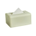 thumbnail image 2 of Plastic Tissue Box with Leather Texture, Decorative Organizer for Living Room Coffee Table, White Orange Gray, 7.49x5.12x3.78in, Stylish & Functional, 2 of 6