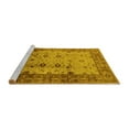 thumbnail image 2 of Ahgly Company Machine Washable Indoor Square Oriental Yellow Industrial Area Rugs, 6' Square, 2 of 4