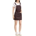thumbnail image 3 of INSPIRE CHIC Women's Christmas Adjustable Strap Plaid Suspender Overall Dress S Wine Red, 3 of 8