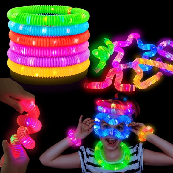 Tubos para pop Party Favors Kannove con iluminación LED, 6 unidades
