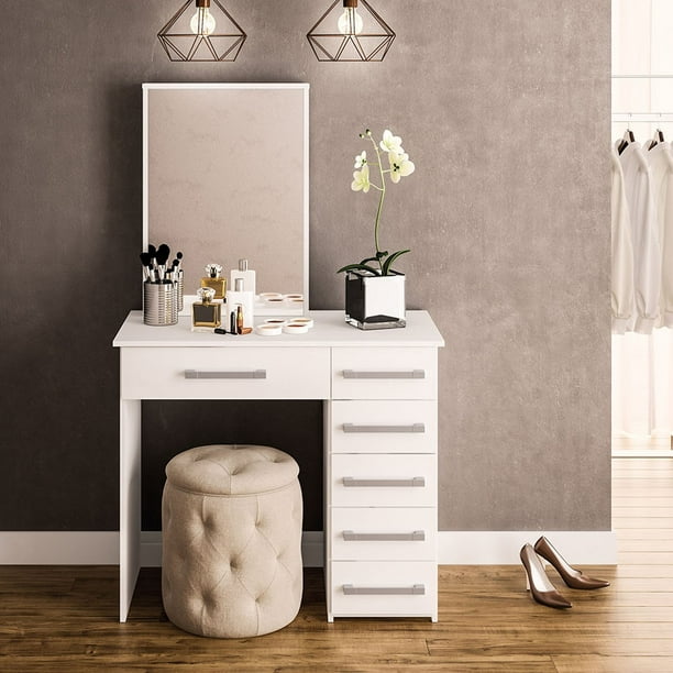 Boahaus Sofia Modern Vanity Table With, Modern White Vanity Desk