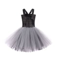 thumbnail image 3 of Zombie Bride Princess Dress with Layered Mesh Tulle and Gothic Accents for Halloween Themed Party and Stage Performance Light gray, 3 of 7