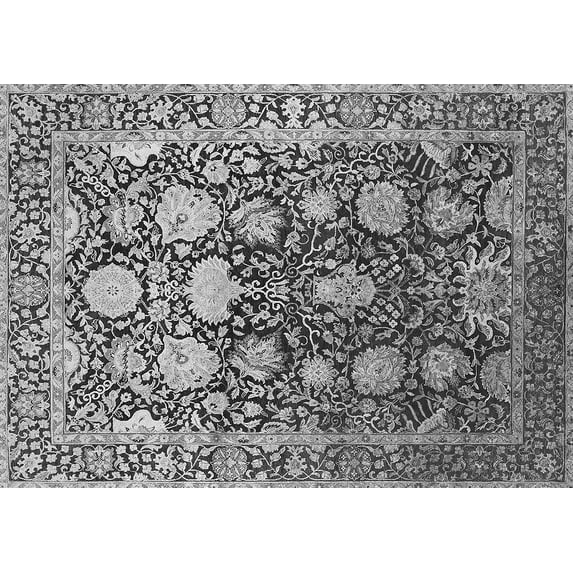 Ahgly Company Indoor Rectangle Oriental Gray Industrial Area Rugs, 4' x 6'