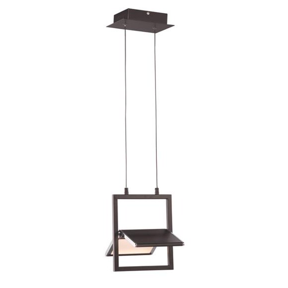 ET2 E24337-BKPC 10 in. Planeur LED Unique Pendentif Plafonnier & 44; Noir & Chrome Poli