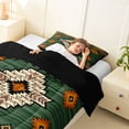 thumbnail image 3 of jejeloiu Earthy Tribal Twin Comforter Sets,Native Print Bedding Set For Boys,Green Orange,Black Reversible,2 Pieces,1 Comforter and 1 Pillowcase, 3 of 7