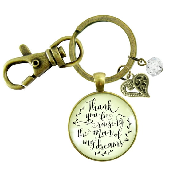 To Her Mother in Law Gutsy Goodness Bronze Keychain Thank You Raising Man I Dreamed Wedding Gift