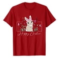 thumbnail image 5 of Tfken Easter Women T-Shirts Bunny Print Crew Neck Short Sleeve Women Fashion Shirts Summer Easter Party Female Comfortable Outfit Red Size S, 5 of 5