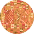thumbnail image 1 of Ahgly Company Indoor Round Southwestern Orange Country Area Rugs, 3' Round, 1 of 1