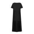 thumbnail image 7 of Xdegoge Summer Dresses for Women Plus Size Womens Oversized Baggy Flowy Maxi Dress Summer V Neck Casual Loose Length Long Dress Vacation Beach Dresses Black S Purchase History for My Accounts, 7 of 7