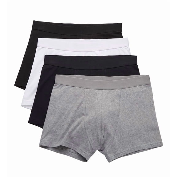 Men's Bread and Boxers 242 Organic Cotton Stretch Boxer Briefs - 4 Pack (White/Black/Grey/Navy 2XL)