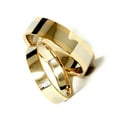 thumbnail image 2 of Pompeii3 Gold Two Tone Matching His Hers Wedding Band Ring Set, 2 of 5