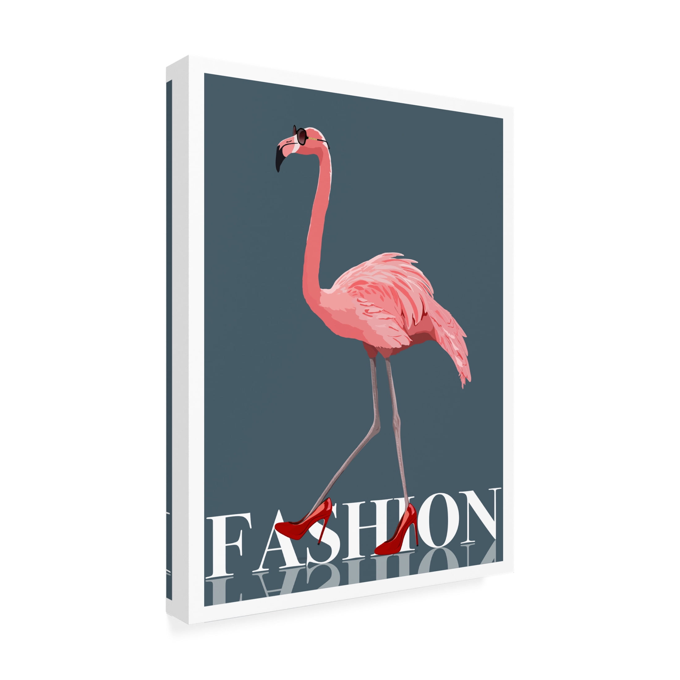 Canvas Wall Art - Bykammille  'Fashion Flamingo' Wall Art for Living Room, Bedroom, or Office Décor by Trademark Fine Art - 24 x 32 Inches