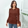 thumbnail image 2 of Sudadera con cuello redondo y mangas abullonadas Nikou mujer manga larga a la moda, 2 of 5