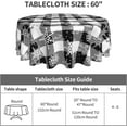 thumbnail image 4 of Christmas Black And White Buffalo Check Snowflake Snowy Plaid Waterproof Picnic Patio Party Round Table Cloth Cover Fabric 60 Inch Circular Tablecloth For 20-47 Inch Home Dining Room Kitchen, 4 of 6