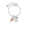 thumbnail image 2 of Delight Jewelry Rose Goldtone Crystal Initial - P - Silvertone Discover Dream Explore Zoey Charm Bracelet, 6.5+2" Extender, 2 of 4