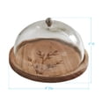 thumbnail image 4 of Park Designs Leaves Wood Cheese Board With Glass Dome, 4 of 4