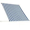 thumbnail image 2 of vidaXL Auvent Rétractable 150x150 cm Bleu et Blanc, 2 of 5