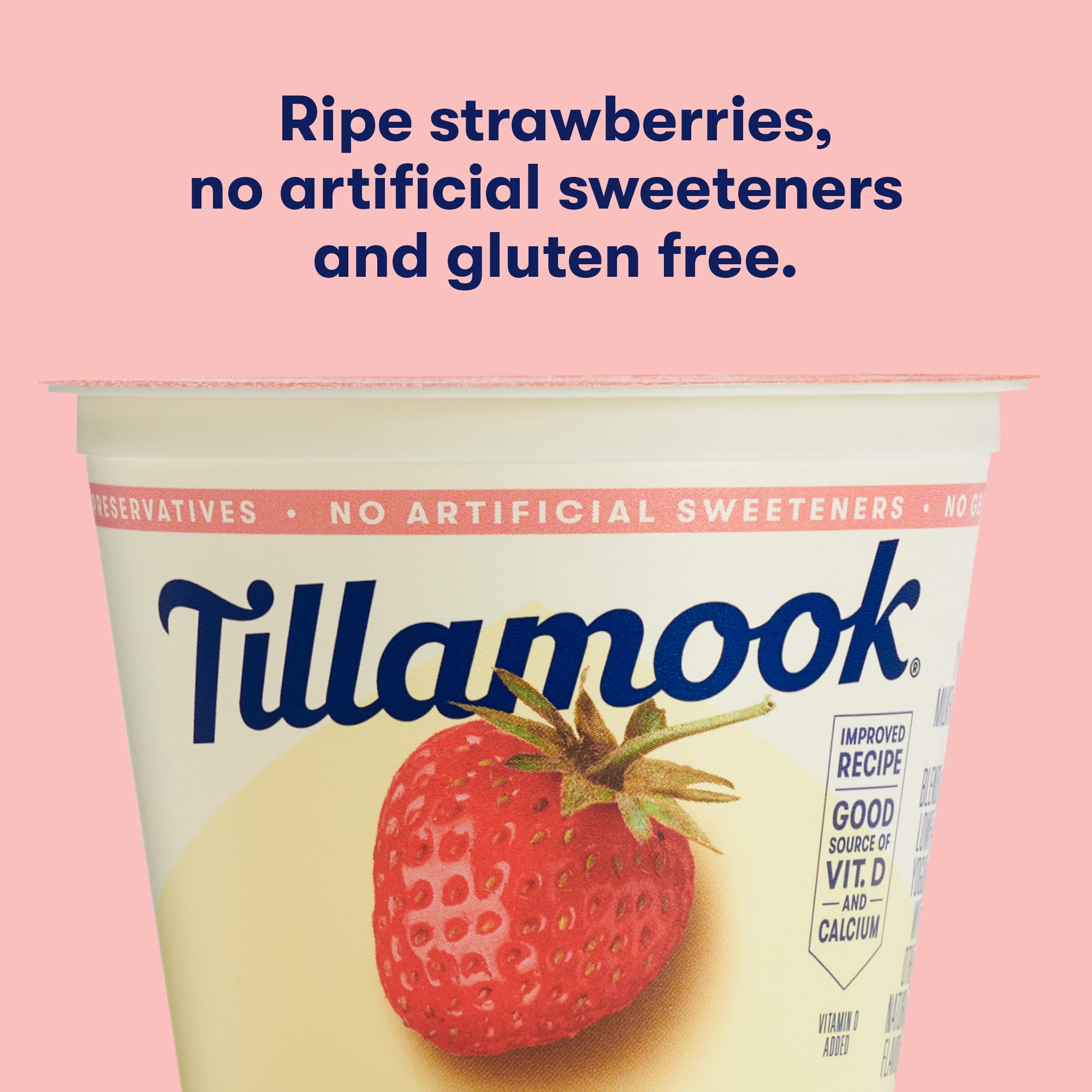 Tillamook Oregon Strawberry Good & Creamy Low Fat Yogurt, 6 oz