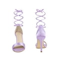 thumbnail image 5 of BLISSFUL STEP Satin Lace Up Stiletto Heeled Sandals for Women Purple 6, 5 of 6