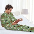 thumbnail image 6 of Salouo Cows And Calves Print Button-Front Long Sleeve Pajama Set for Men, Soft 2Pjs Men's Long Sleeve Sleepwear-Medium, 6 of 7