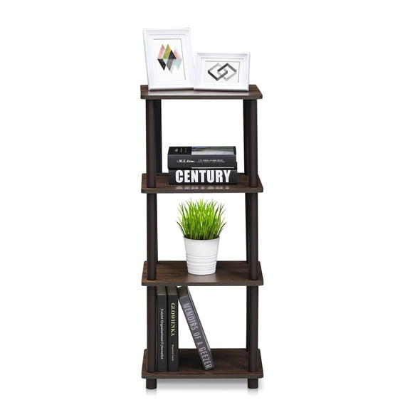 Furinno Durable 15"W X 11.6"D X 36.5"H 3-Shelf Freestanding Shelves, Walnut