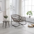 thumbnail image 5 of Outdoor Rattan Rocking Chair,Padded Cushion Rocker Recliner Chair Outdoor for Front Porch, Living Room, Patio, Garden, Gray, 5 of 7