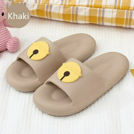 

PIKADINGNIS Solid Color Cute Bow Women s Slippers Thick Sole Comfortable Non-Slip Sandals Bathroom Indoor Couple Slippers New Summer 2022