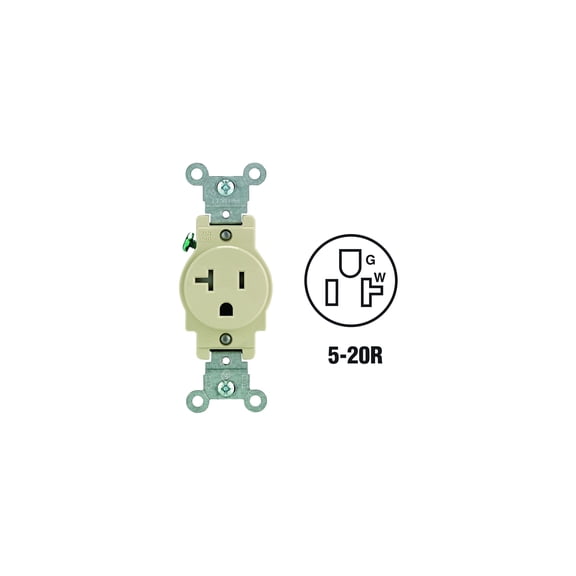 Leviton Commercial Grade Tamper Resistant Single Outlet - Pack of 6
