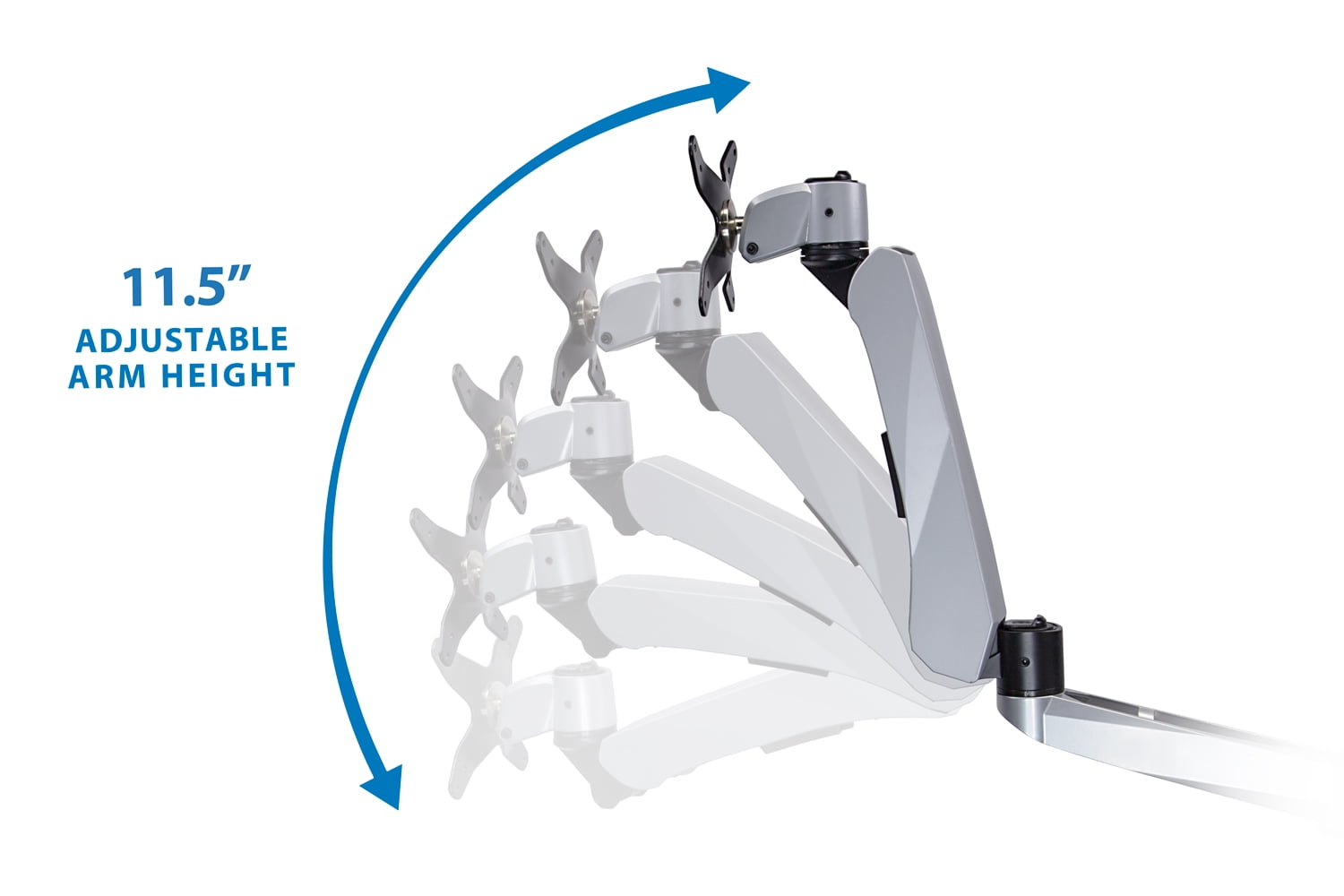 Mount-It! Dual Monitor Wall Mount Arms | Fits 13"-30" Screens | TAA Compliant Silver