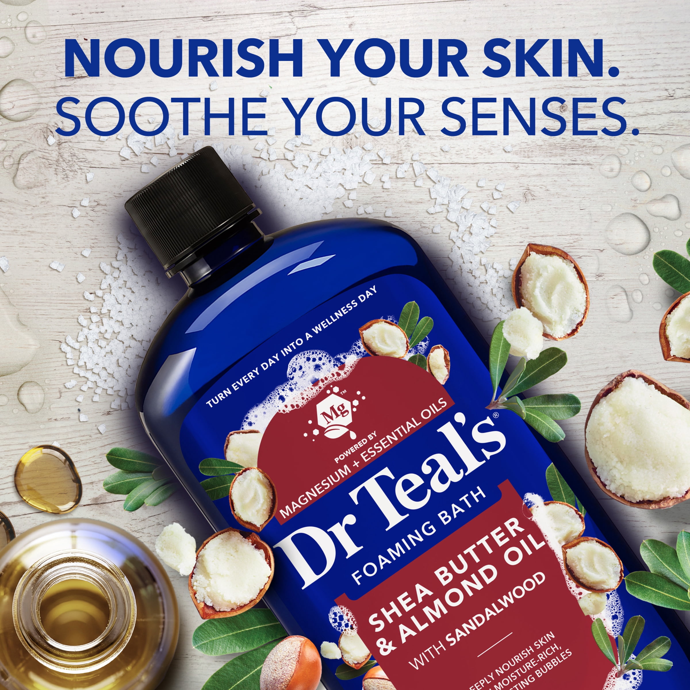 (3 pack) Dr Teal's Foaming Bath with Pure Epsom Salt, Shea Butter & Almond, 34 fl oz