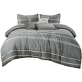 Chezmoi Collection Porter 7Piece YarnDyed Multi Striped Jacquard Comforter Set