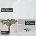 thumbnail image 2 of Kira Home Addison 13" 2-Light Semi-Flush Mount Ceiling Light Fixture with Off-White Fabric Drum Shade, Brushed Nickel, 2 of 10