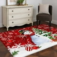 thumbnail image 4 of Red Christmas 3'x5' Washable Rug, Snowman Xmas Tree Ball Gifts Winter Non-Slip Area Rugs for Entryway Kitchen Classroom, Dorm Throw Carpet, Low Pile Soft Indoor Floor Mat, 4 of 9