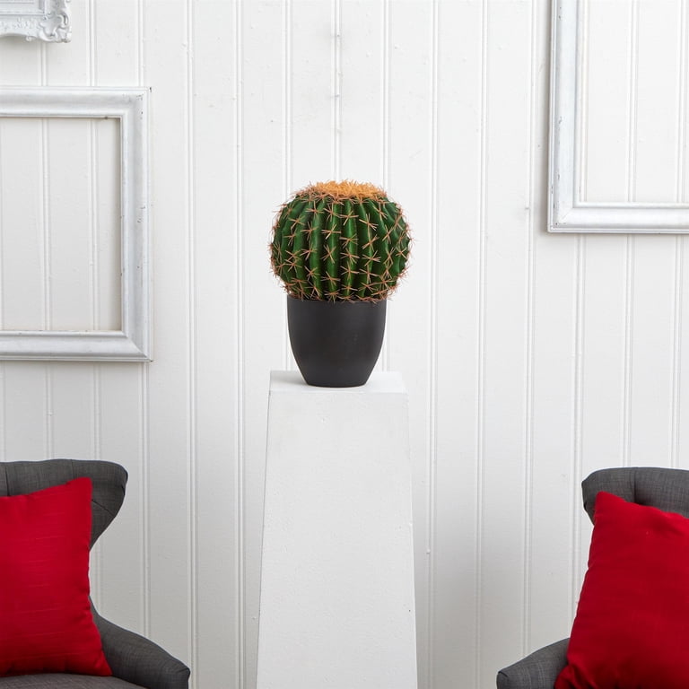 Nearly Natural 14" Plastic Cactus Artificial Plant, Green - Walmart.com