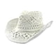 thumbnail image 1 of Sombrero de vaquero perforado hecho a mano para mujer/hombre, sombrero de vaquero de ala ancha para verano, playa, ajustable$Sombrero de paja vaquero clásico perforado estilo occidental, 1 of 5
