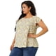 thumbnail image 4 of Women's Plus Size Blouse Daisy Floral Ruffle Sleeve Basic Top Pink 1X, 4 of 7