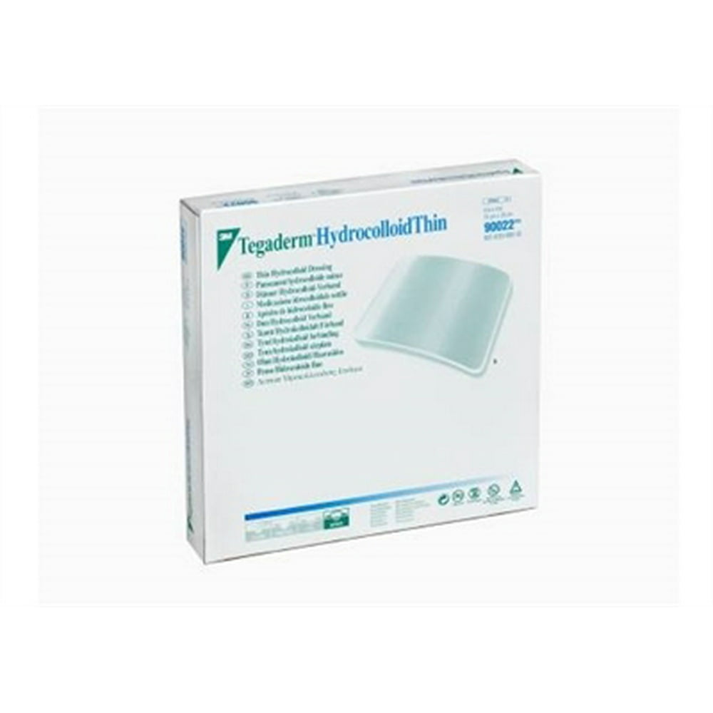 Tegaderm Thin Hydrocolloid Dressing, 4" X 4", Sterile, 3M 90022 Box of 5