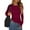 Wine Red, variant on PRETTYGARDEN Womens Fall Long Sleeve Shirts Trendy Crew Neck Fitted Asymmetrical Going Out Tops Ruched Side Tee Blouse