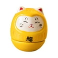 thumbnail image 2 of colcolo Ceramic Lucky Cat Figurine Tumbler Doll Adorable Accessories 1.4x1.4x1.5inch Yellow, 2 of 8