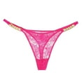 thumbnail image 3 of Gibobby Tangas de mujer Ropa interior de mujer Calzoncillos de de metal sexy de encaje(Rosa caliente,G), 3 of 5