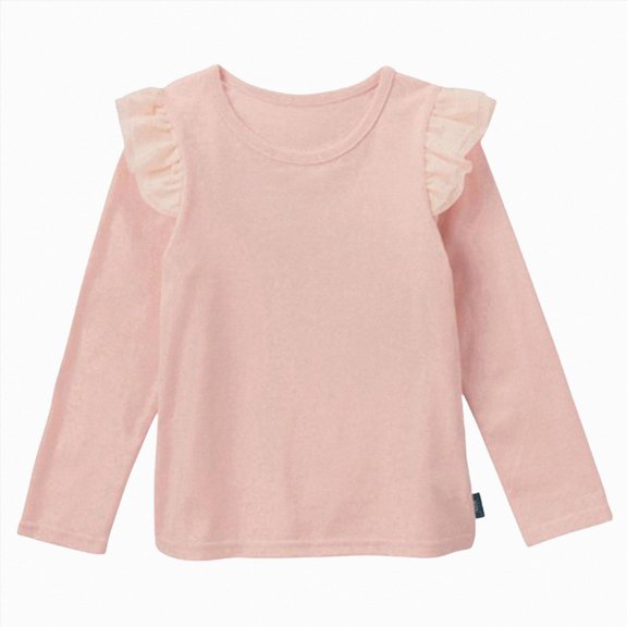 Xyant Girls' Fall Winter Shirts Cute Tops Kids Toddler Ruffle Fly Long Sleeve Crew Neck Casual Tees Little Girl Sweatshirt (Pink,2-3 Years)