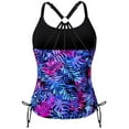 thumbnail image 6 of Oplxuo Two Piece Tankini Swimsuits for Women with Shorts Tummy Control Bathing Suits Athletic Swimwear, 6 of 7