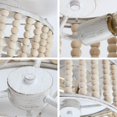 thumbnail image 4 of tewei Wood Beaded Boho Chandelier Light Fixture, Semi Flush Mount Ceiling Light 3-Light Rustic Nursery Close to Ceiling Lights fo, 4 of 7