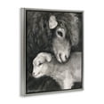 thumbnail image 4 of Stupell Industries Cuddling Sheep & Lamb Animals Painting Gray Floater Framed Canvas Art Print Wall Art, 25 x 31, 4 of 10