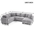 thumbnail image 2 of Harper & Bright Designs Modern Sectional Sofa Upholstered U-shaped Couch with 3 Pillows for Living Room Apartment, 2 of 8