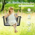 thumbnail image 3 of Spaco Single Person Hanging Seat with Woven Rattan Backrest, Single Swing Chair with Sturdy Metal Frame, Versatile Swing for Outdoor as Backyard, Front Porch, Garden, Gray, 3 of 6