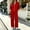 Red, variant on Women 2 Piece Outfit Set Solid Color Zip up Collared Long Sleeve Top Elastic Waist Wide Leg Pants Loose Casual Tracksuit Loungewear Set with Pockets White