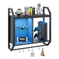 thumbnail image 4 of Bestier 25" Gaming Floating Shelves LED Wall Mounted Shelf with Adjustable Glass Shelf, Gaming Room Decor Wine Coffee Bar, Black, 4 of 6
